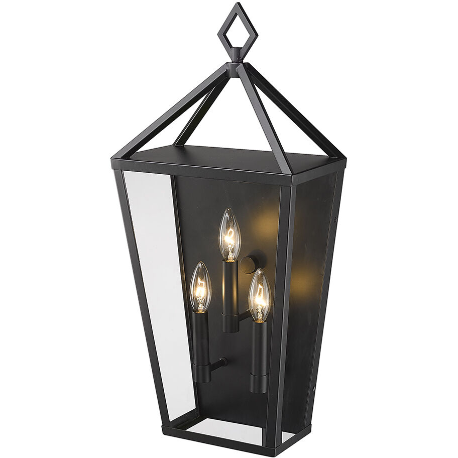 Arnold 3 Light 11 inch Powder Coated Black Outdoor Wall Sconce
